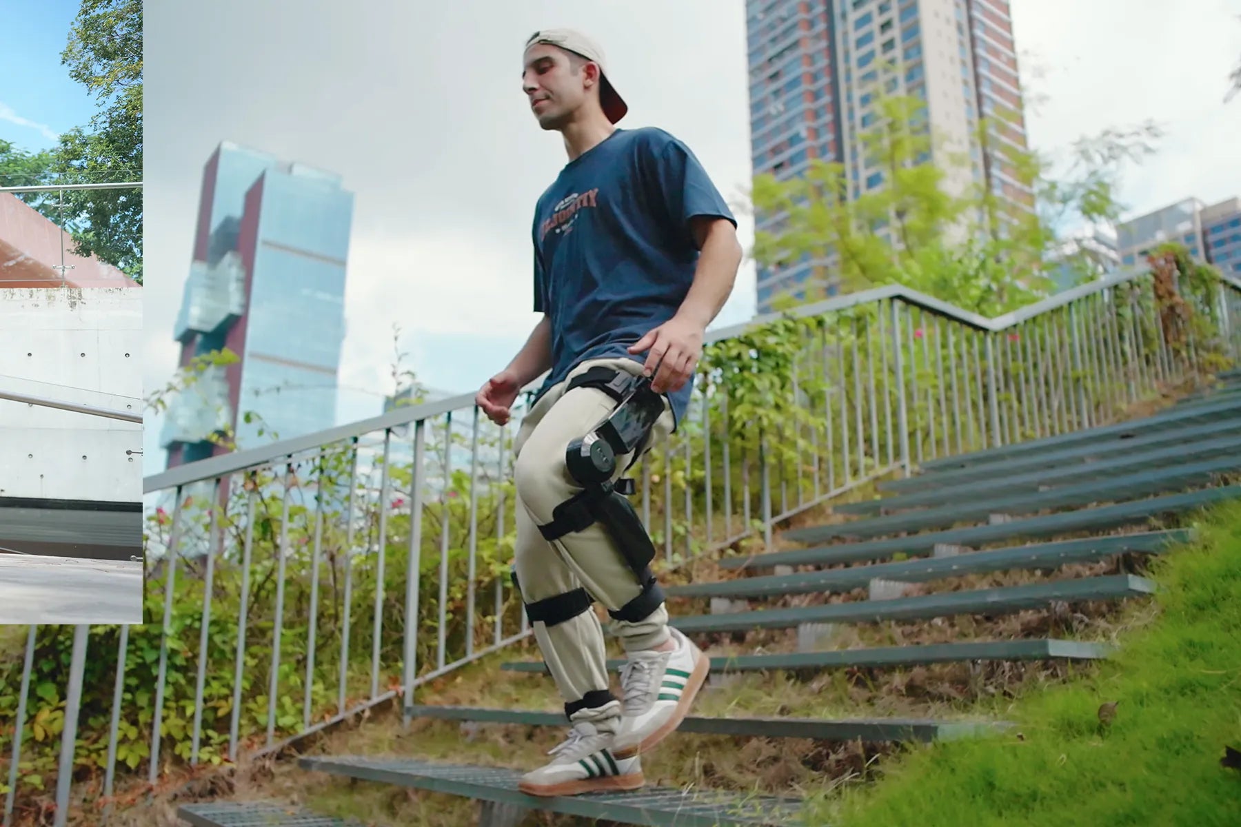 IRMO M1 Pure wearable exoskeleton used outdoors for hiking and enhanced mobility support